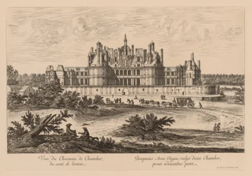 Uitzicht op het Paleis van Chambord vanaf de ingang