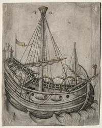 Een Schip Beweegt naar Rechts