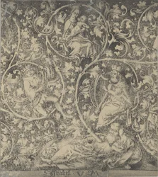 Ornamentale gravure met de boom van Jesse