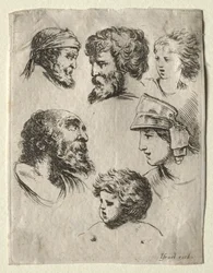 Boek voor Leren tekenen: Zes Portret Hoofden