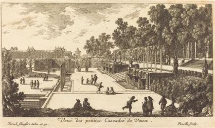 Uitzicht op de kleine watervallen van Vaux