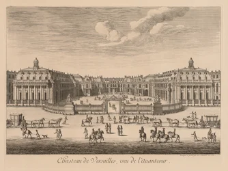 Vue du Château de Versailles, vu de lavant-cour, 1682