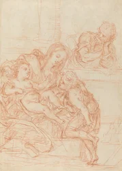 Madonna en Kind met Heiligen Johannes en Jozef [recto]