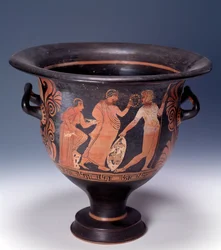 Krater uit Cumae die een offerscène voorstelt (terracotta, 320-310 v.Chr.)