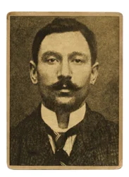 Mugshot van Vincenzo Peruggia, Italiaanse schilder die de Mona Lisa stal uit het Louvre op 21 augustus