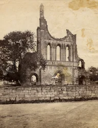Ruïnes van Byland Abbey, gezien vanuit het noordwesten, Verenigd Koninkrijk, circa 1890