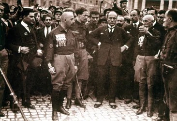 Mars op Rome, Mussolini en zwarthemden in 1922.