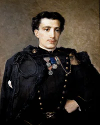 Alfredo Savio, artillerieofficier, nam deel aan de Onafhankelijkheidsoorlog van 1859-60 (olieverf op doek)