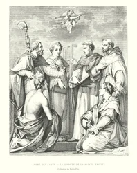 Andre del Sarte, De discussie over de Heilige Drie-eenheid, collectie van het Pitti-paleis