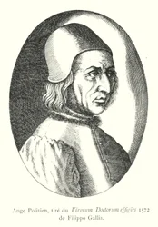 Ange Politien, uit de Virorum Doctorum effigies 1572 van Filippo Gallis