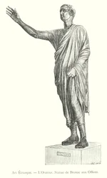 Etruskische kunst, De Orator, Bronzen standbeeld in de Uffizi (gravure)