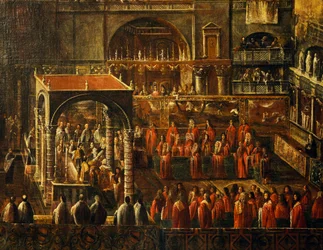Ceremonie in de Basiliek van San Marco in Venetië