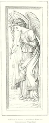 Collectie van Florence, Academie voor Schone Kunsten, Annunciatie, door Filippo Lippi (gravure)