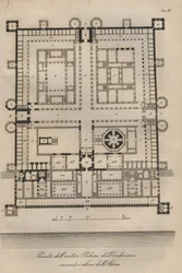Kroatië - Split (Spalato) - Gereconstrueerd paleis van Diocletianus door Robert Adam (Paleis van de Romeinse keizer Diocletianus (Gaius Aurelius Valerius Diocletianus, 245-316). gravure uit 