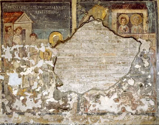 Beschadigde fresco van Santa Maria Antiqua, Rome
