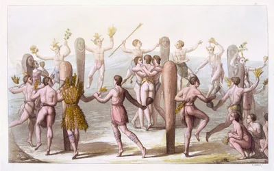 Dansen van de inheemse bewoners van Virginia, ca. 1820