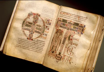Dubbele pagina van een liturgisch manuscript uit de 11e eeuw