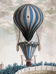Vroege Heteluchtballon in Vlucht