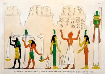 Uittreksel uit een Egyptisch hiërogliefenmanuscript, gegraveerd door Dominique Vivant, Baron de Denon (1747-1825)