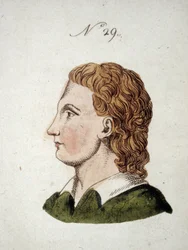 Figuur nummer 29 die het gezicht van een man voorstelt in 