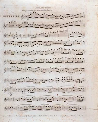 Eerste pagina van de partituur, voor de viool, uit de opera 