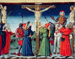 Fol.117v Kruisiging, illustratie uit de 