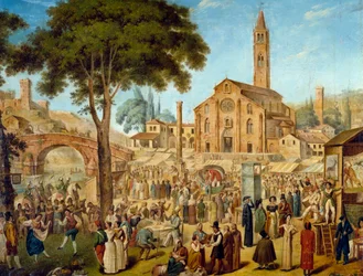 Volksfeest in Lodi Vecchio, Italië