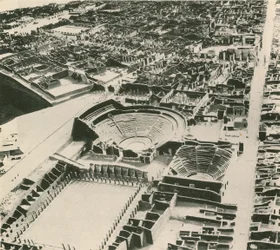 Algemeen overzicht van Pompeii (gravure)