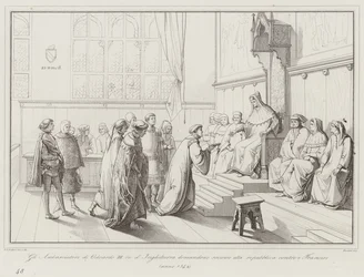 De ambassadeurs van Eduard III koning van Engeland vragen hulp aan de republiek tegen de Fransen