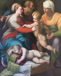 Heilige familie met Sint Elizabeth en Sint Giovannino