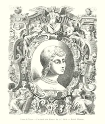 Laure de Noves, Fac-simile van een portret uit de 16e eeuw, British Museum (gravure)