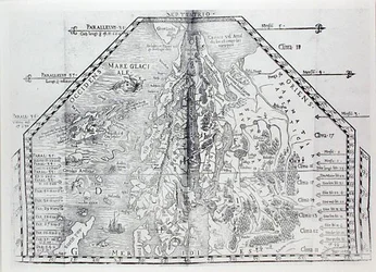 Kaart van Scandinavië, uit een atlas door Olaus Magnus