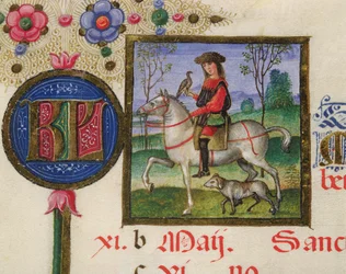 De maand mei: Valkenjacht, uit het getijdenboek van Ercola d