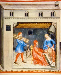 Winter: Voor het vuur, uit Tacuinum Sanitatis