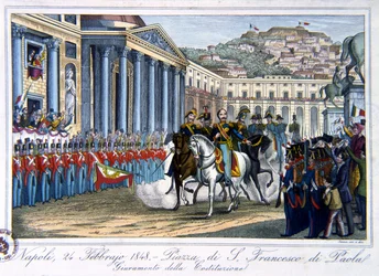 Eed van de Italiaanse Grondwet, Piazza di San Francesco di Paola, Napels, 24 februari 1848