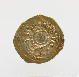 Voorzijde van de Tari van Amalfi met pseudo-kufische epigrafie (goud)