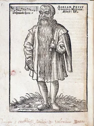 Portret van Adrianus Petit Coclico (1500-1562), Nederlandse componist van de Renaissance.