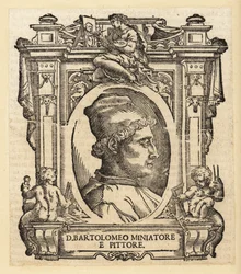 Portret van Bartolomeo della Gatta, Italiaanse schilder, verluchter en architect