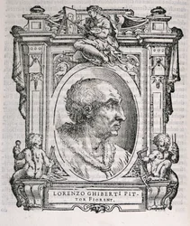 Portret van Lorenzo Ghiberti uit Vasaris Levens van de Kunstenaars, voor het eerst gepubliceerd in 1550