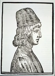Portret van Pico della Mirandola (1463-94), uit Delle Celeste Fisionomia door Giovanni Battista della Porta, Padua 1616, geïllustreerd in Geschiedenis van de Magie, gepubliceerd eind 19e eeuw