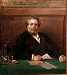 Portret van de Italiaanse dichter Giosue Carducci. Eind 19e eeuw, Casa Carducci, Bologna