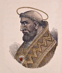 Portret van paus Leo II (682-683)