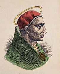 Portret van paus Siricius (384-399)