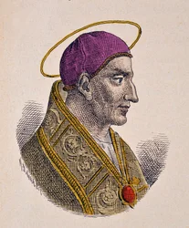 Portret van paus Vitalianus (657-672)