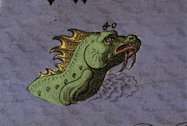 Zeemonster: voorstelling van een zeeslang (detail)