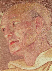 St. Bernardus van Clairvaux (c.1090-1153) uit de crypte van St. Pieter (mozaïek) (detail)