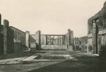Het atrium van het huis van Cassia zoals het is (gravure)