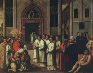 De Doge Ziani ontmoet paus Alexander III (1105-81) bij de Carita in 1172