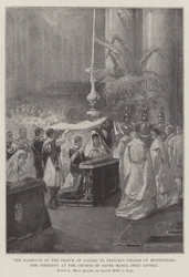Het huwelijk van de prins van Napels met prinses Helene van Montenegro, de ceremonie in de kerk van Santa Maria Degl