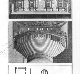 Het Olympisch Theater in Vicenza, ontworpen door Andrea Palladio (1508-80)